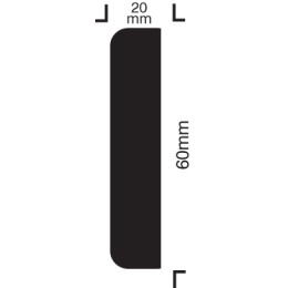 Impact Protection - Rectangle 60 / 20 - Self Adhesive - 