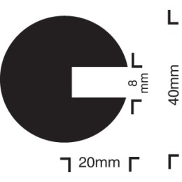 Impact Protection - Semi-Circular 40 / 40 / 8 - Push On - 
