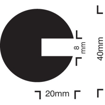 Impact Protection - Semi-Circular 40 / 40 / 8 - Push On - 