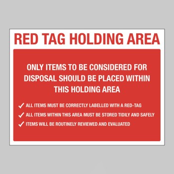 Red Tag Holding Area Items for Disposal - 