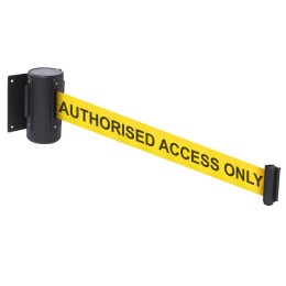 Retractable Wall Mounted Barrier - 4.6m - Wording - 