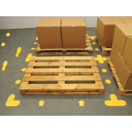 Circle - Yellow Floor Markers (Pack of 100) - 