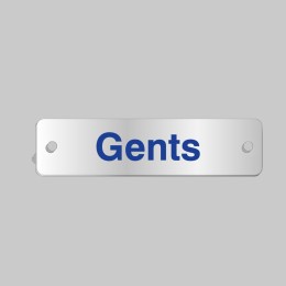 Gents - Aluminium Visual Impact Sign with Stand-off Locators - 