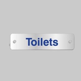 Toilets - Aluminium Visual Impact Sign with Stand-off Locators - 