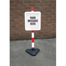 White & Red Frame & Post - Inc Custom Sign - 
