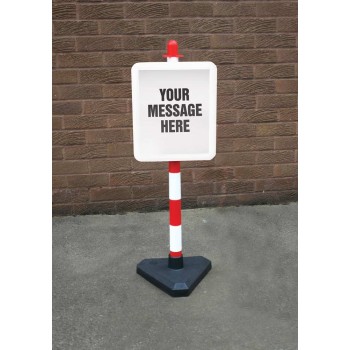 White & Red Frame & Post - Inc Custom Sign - 
