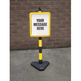 Yellow & Black Frame & Post - Inc Custom Sign - 