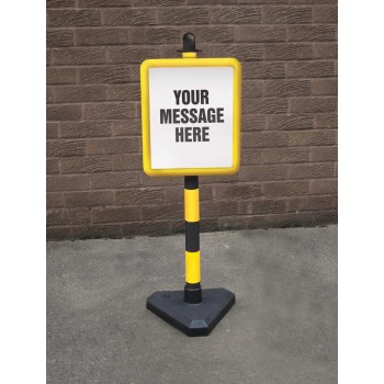 Yellow & Black Frame & Post - Inc Custom Sign - 