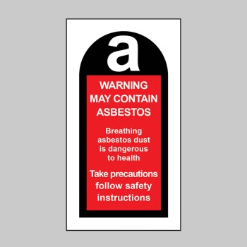 May Contain Asbestos Labels (Roll of 100) - May Contain Asbestos Labels (Roll of 100) -