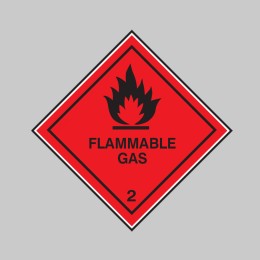Flammable Gas 2 Diamond (Roll of 100 Labels) - 