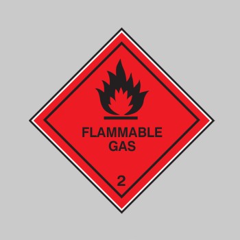 Flammable Gas 2 Diamond (Roll of 100 Labels) - Flammable Gas 2 Diamond (Roll of 100 Labels) -
