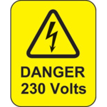 Danger - 230 Volts Labels - 