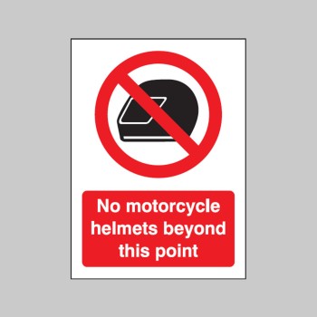 No Motorcycle Helmets Beyond this Point - Window Sticker - 