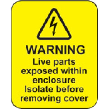 Warning - Live Parts within Enclosure Labels - 
