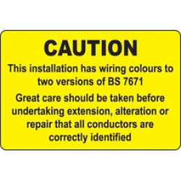 This Installation Has Wiring Colours Labels (Roll of 100) - 