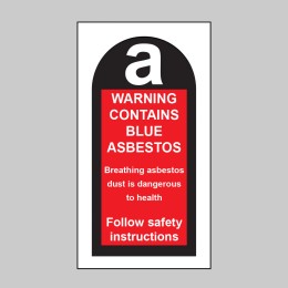 Contains Blue Asbestos (Roll of 100 Labels) - 