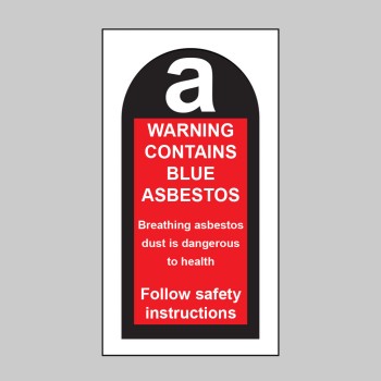 Contains Blue Asbestos (Roll of 100 Labels) - 