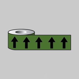 Black Arrows On Green - Pipeline ID Tape - 