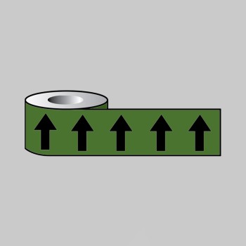 Black Arrows On Green - Pipeline ID Tape - 