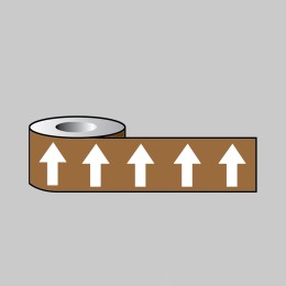 White Arrows On Brown - Pipeline ID Tape - 