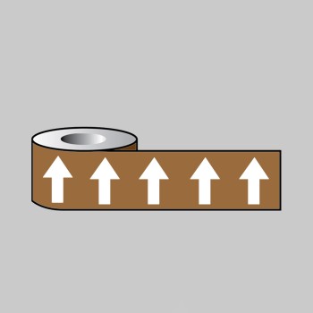 White Arrows On Brown - Pipeline ID Tape - 