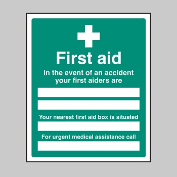 In the Event of an Accident - Your First Aiders are - First Aid Box is - 