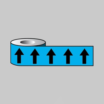 Black Arrows On Light Blue - Pipeline ID Tape - 