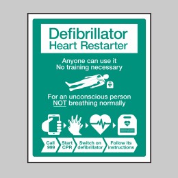 AED Sign with Instructions - RCUK Design - 