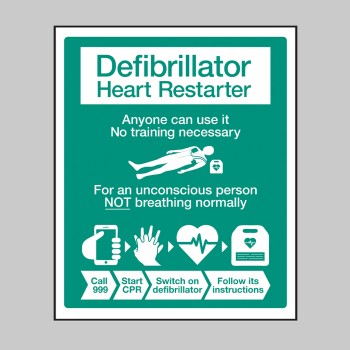 AED Sign with Instructions - RCUK Design - AED Sign with Instructions - RCUK Design -