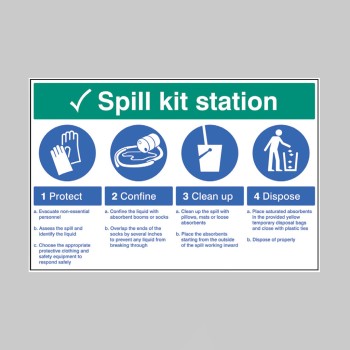 Spill Kit Station - Protect - Confine - Clean up - Dispose - 