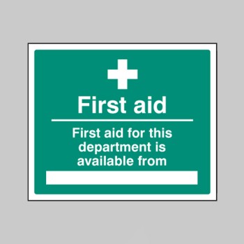 First Aid for Department Available From - 