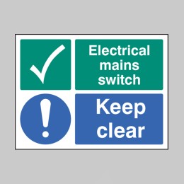 Electrical Mains Switch - Keep Clear - 