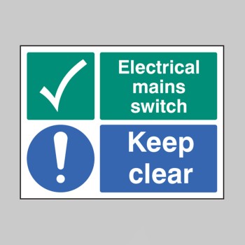 Electrical Mains Switch - Keep Clear - 