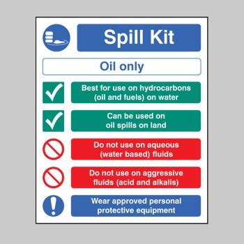 Spill Kit Multi-Message - Oil Type Only - 