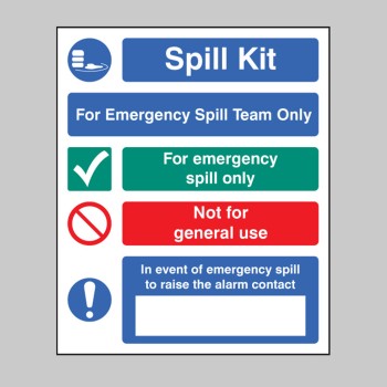 Spill Kit Multi-Message - Emergency Spill Team Only - 