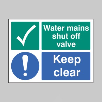 Water Mains Shut Off Valve - Keep Clear - 
