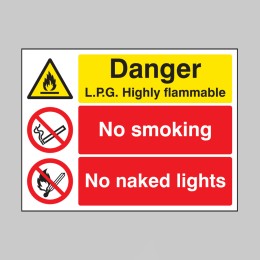 Danger - LPG Highly Flammable - No Smoking - No Naked Lights - 