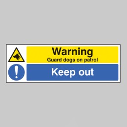 Warning - Guard Dogs On Patrol - Keep Out - 
