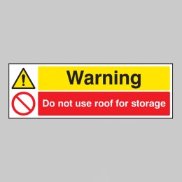 Warning - Do Not Use Roof for Storage - 