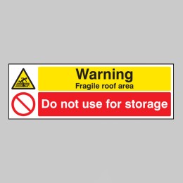 Warning - Fragile Roof Area - Do Not Use for Storage - 