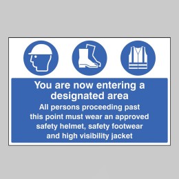 Entering Designated Area Must Wear Helmet - Footwear & Jacket - 