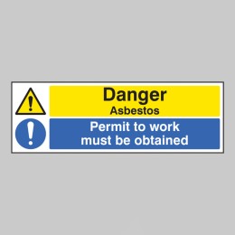 Danger - Asbestos Permit to Work Must be Obtained - 