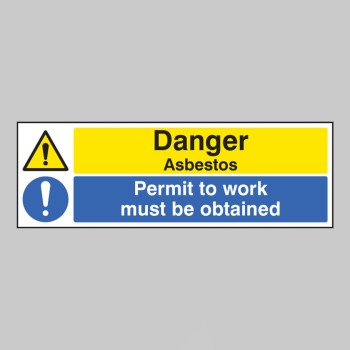 Danger - Asbestos Permit to Work Must be Obtained - 