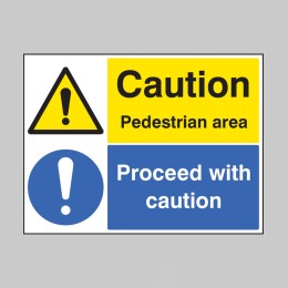 Caution - Pedestrian Area Proceed with Caution - 