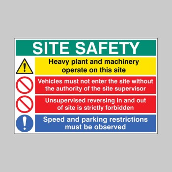 Site Safety - Heavy Plant - Vehicle Entry - No Unsupervised Reversing - Speed / Parking Restrictions - 