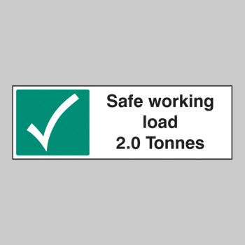 Safe Working Load 2.0 Tonnes - Safe Working Load 2.0 Tonnes -