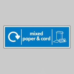 Mixed Paper & Card - WRAP Recycling Sign - 