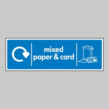 Mixed Paper & Card - WRAP Recycling Sign - 