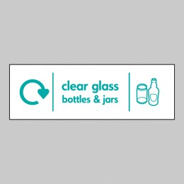 Clear Glass Bottles & Jars - WRAP Recycling Sign - 
