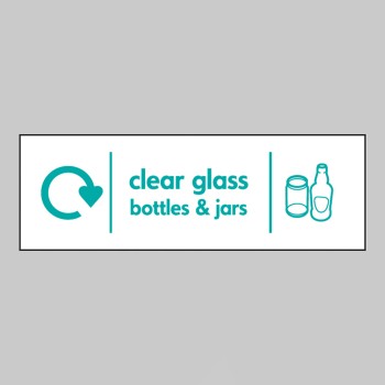Clear Glass Bottles & Jars - WRAP Recycling Sign - 